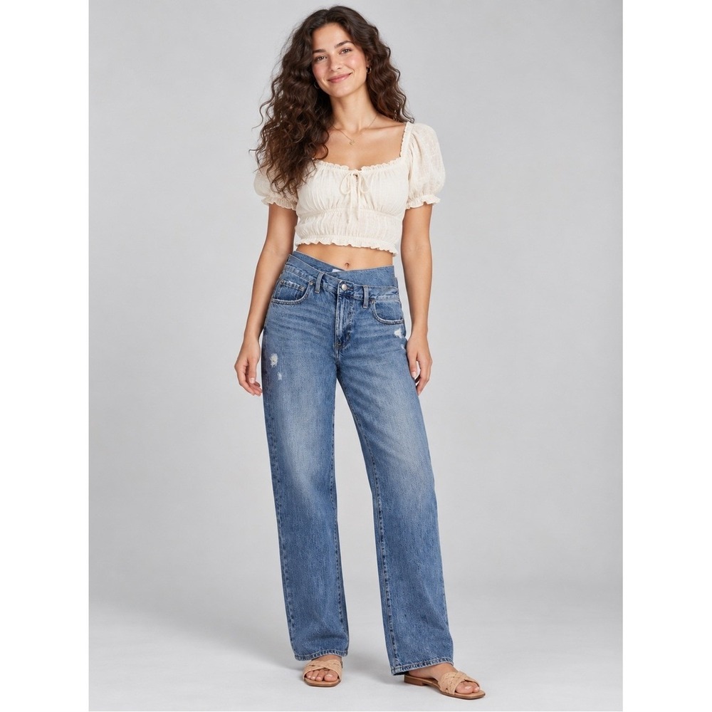 Anthropologie Pistola Bobbie Crossover Jeans Size Size 28 Baggy Indie Bohemian